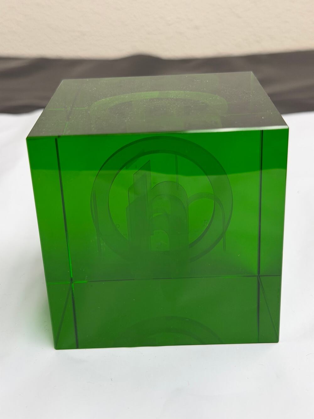 Hidden NY Acrylic Logo Block Green Transparent New